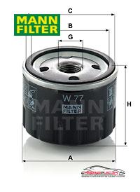 Achat de MANN-FILTER W 77 Filtre à huile pas chères