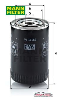 Achat de MANN-FILTER W 940/69 Filtre à huile pas chères