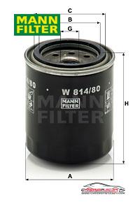 Achat de MANN-FILTER W 814/80 Filtre à huile pas chères