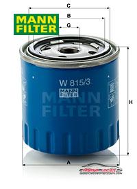 Achat de MANN-FILTER W 815/3 Filtre à huile pas chères