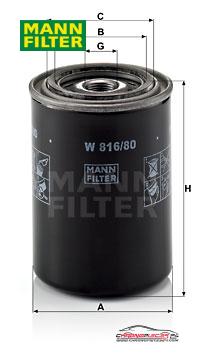 Achat de MANN-FILTER W 816/80 Filtre à huile pas chères