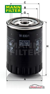 Achat de MANN-FILTER W 830/1 Filtre à huile pas chères