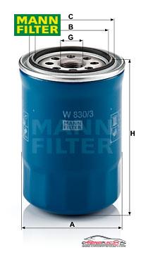 Achat de MANN-FILTER W 830/3 Filtre à huile pas chères