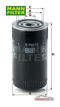 Achat de MANN-FILTER W 950/22 Filtre à huile pas chères