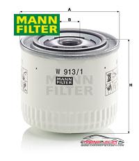 Achat de MANN-FILTER W 913/1 Filtre à huile pas chères