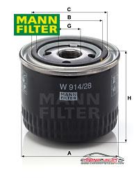 Achat de MANN-FILTER W 914/28 Filtre à huile pas chères