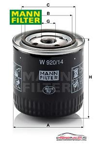 Achat de MANN-FILTER W 920/14 Filtre à huile pas chères