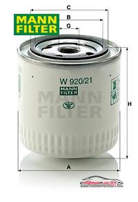 Achat de MANN-FILTER W 920/21 Filtre à huile pas chères