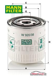 Achat de MANN-FILTER W 920/38 Filtre à huile pas chères