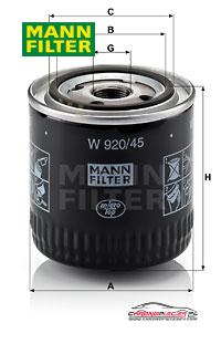 Achat de MANN-FILTER W 920/45 Filtre à huile pas chères