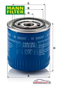 Achat de MANN-FILTER W 920/47 Filtre à huile pas chères