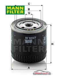 Achat de MANN-FILTER W 920/7 Filtre à huile pas chères