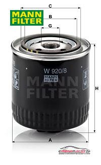 Achat de MANN-FILTER W 920/8 Filtre à huile pas chères