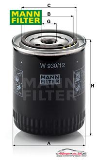 Achat de MANN-FILTER W 930/12 Filtre à huile pas chères