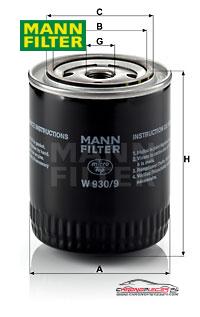 Achat de MANN-FILTER W 930/9 Filtre à huile pas chères