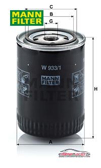 Achat de MANN-FILTER W 933/1 Filtre à huile pas chères