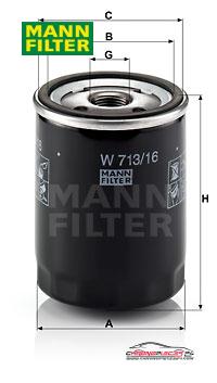 Achat de MANN-FILTER W 713/16 Filtre à huile pas chères