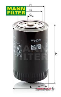 Achat de MANN-FILTER W 940/20 Filtre à huile pas chères