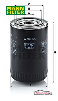 Achat de MANN-FILTER W 940/29 Filtre à huile pas chères