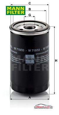 Achat de MANN-FILTER W 719/33 Filtre à huile pas chères