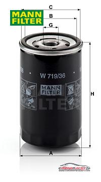 Achat de MANN-FILTER W 719/36 Filtre à huile pas chères