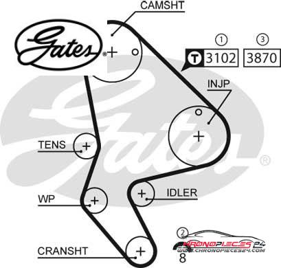 Achat de GATES K025523XS Kit de distribution pas chères