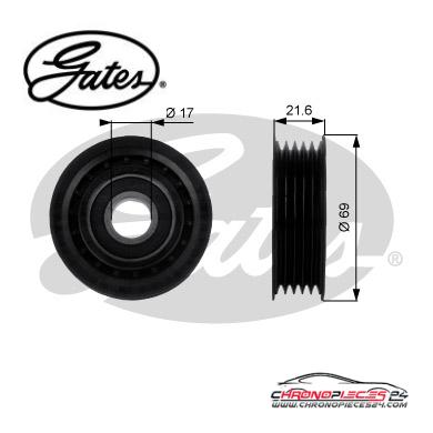 Achat de GATES T36189 Poulie renvoi/transmission, courroie trapézoïdale à nervures pas chères