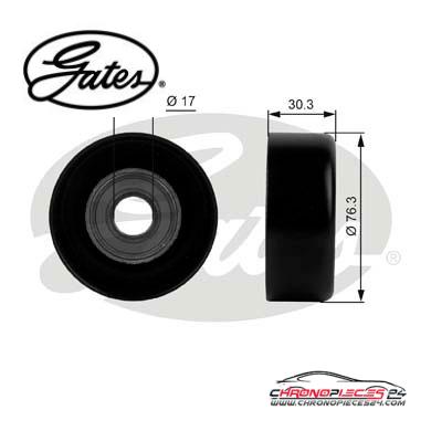 Achat de GATES T38006 Poulie renvoi/transmission, courroie trapézoïdale à nervures pas chères
