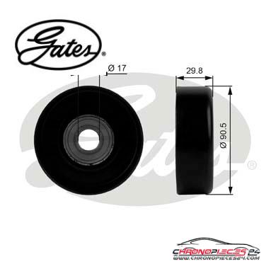 Achat de GATES T38001 Poulie renvoi/transmission, courroie trapézoïdale à nervures pas chères