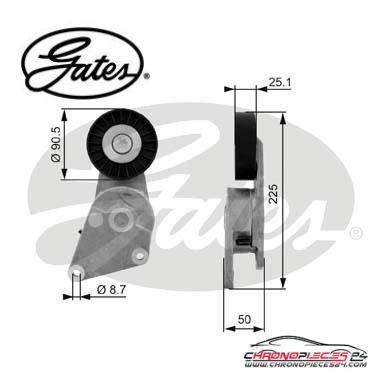 Achat de GATES T38234 Poulie-tendeur, courroie trapézoïdale à nervures pas chères