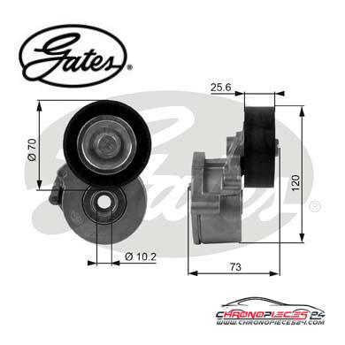 Achat de GATES T38237 Poulie-tendeur, courroie trapézoïdale à nervures pas chères