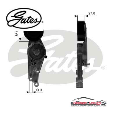 Achat de GATES T38207 Poulie-tendeur, courroie trapézoïdale à nervures pas chères