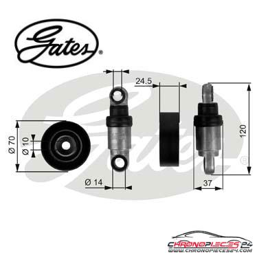 Achat de GATES T38242 Poulie-tendeur, courroie trapézoïdale à nervures pas chères
