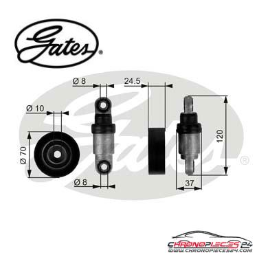 Achat de GATES T38244 Poulie-tendeur, courroie trapézoïdale à nervures pas chères
