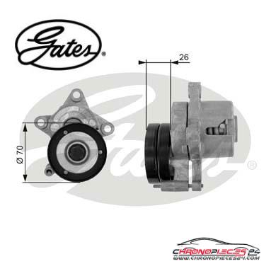 Achat de GATES T38283 Poulie-tendeur, courroie trapézoïdale à nervures pas chères