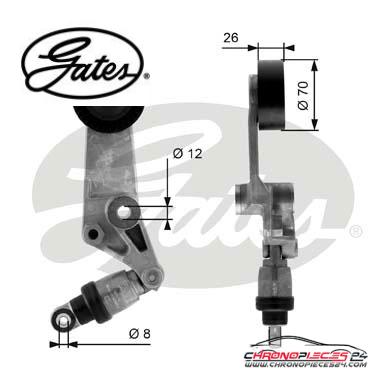 Achat de GATES T38286 Poulie-tendeur, courroie trapézoïdale à nervures pas chères