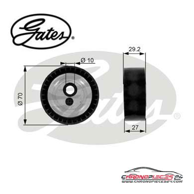 Achat de GATES T38231 Poulie-tendeur, courroie trapézoïdale à nervures pas chères