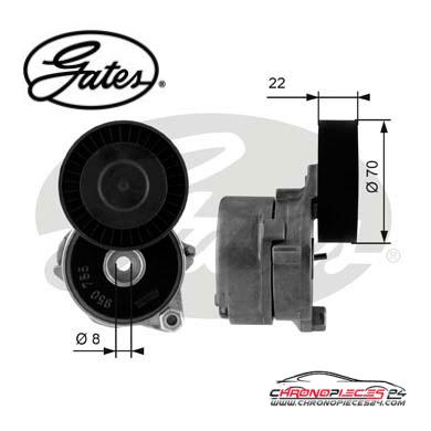 Achat de GATES T38442 Poulie-tendeur, courroie trapézoïdale à nervures pas chères