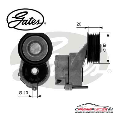Achat de GATES T38450 Poulie-tendeur, courroie trapézoïdale à nervures pas chères