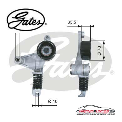 Achat de GATES T38453 Poulie-tendeur, courroie trapézoïdale à nervures pas chères