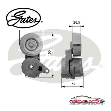 Achat de GATES T38413 Poulie-tendeur, courroie trapézoïdale à nervures pas chères