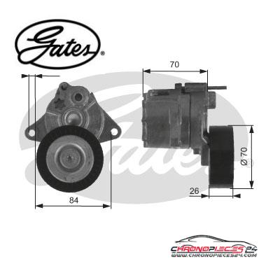 Achat de GATES T38415 Poulie-tendeur, courroie trapézoïdale à nervures pas chères