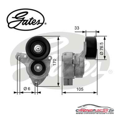 Achat de GATES T38421 Poulie-tendeur, courroie trapézoïdale à nervures pas chères