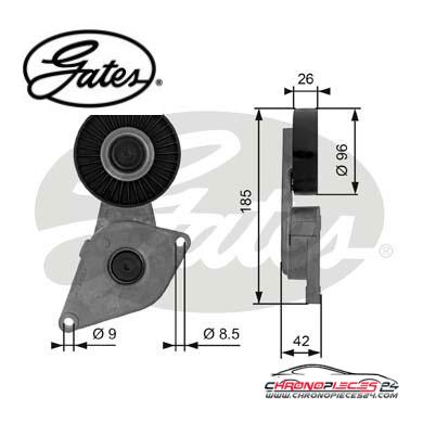 Achat de GATES T38464 Poulie-tendeur, courroie trapézoïdale à nervures pas chères