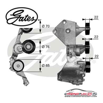 Achat de GATES T38466 Poulie-tendeur, courroie trapézoïdale à nervures pas chères