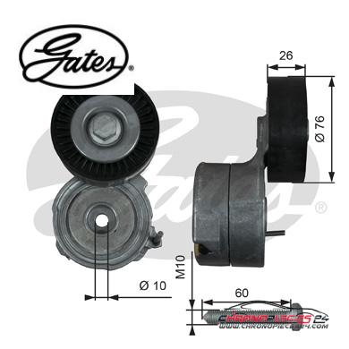 Achat de GATES T38423 Poulie-tendeur, courroie trapézoïdale à nervures pas chères