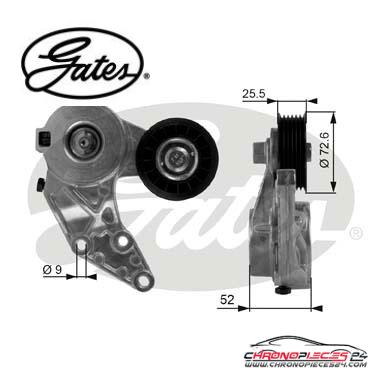 Achat de GATES T38377 Poulie-tendeur, courroie trapézoïdale à nervures pas chères
