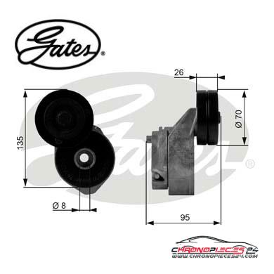 Achat de GATES T38430 Poulie-tendeur, courroie trapézoïdale à nervures pas chères