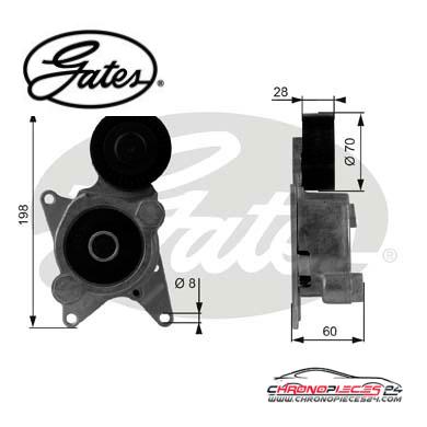 Achat de GATES T38435 Poulie-tendeur, courroie trapézoïdale à nervures pas chères