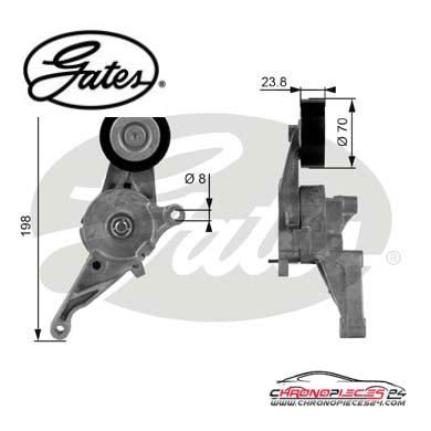 Achat de GATES T38436 Poulie-tendeur, courroie trapézoïdale à nervures pas chères